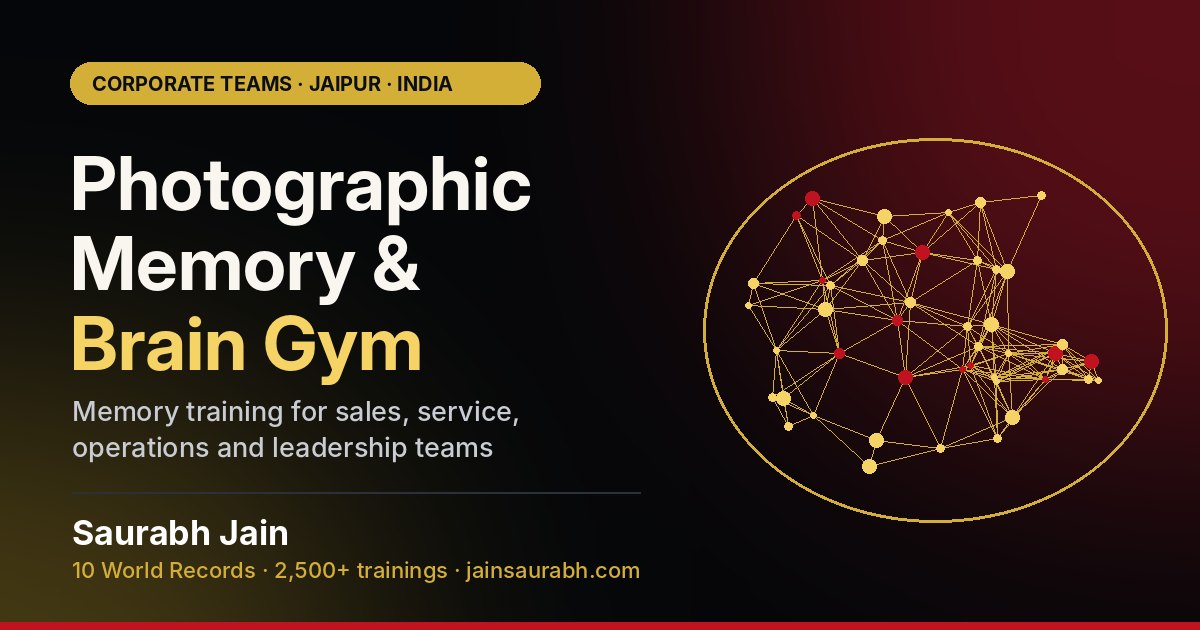 Saurabh Jain, best Brain Gym & Photographic Memory Coach in Jaipur, Rajasthan, India